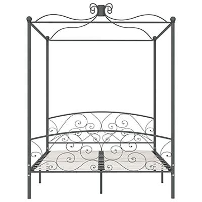 Hemelbedframe metaal grijs 180x200 cm Hemelbedframe metaal grijs 180x200 cm