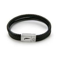 Monomen Men&apos;s Genuine Nappa Leather Bracelet MM10822SB - thumbnail