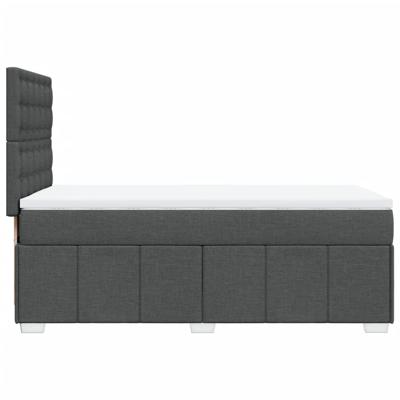 Boxspring met matras stof donkergrijs 90x190 cm