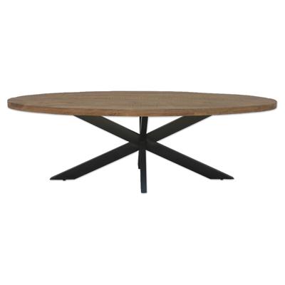 Sohome Ovale Eettafel 'Yannick' Mango met staal, 180 x 90cm