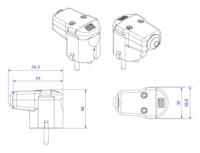 Bachmann 960.102 Haakse stekker met randaarde Polypropyleen 250 V Zwart IP20 - thumbnail