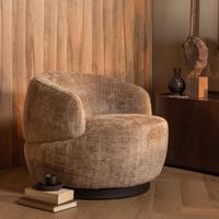 WOOOD Draaifauteuil 'Woolly' Chenille, kleur Zand - thumbnail