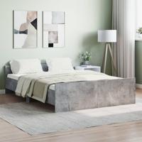 Bedframe met hoofd- en voeteneinde betongrijs 135x190 cm - thumbnail