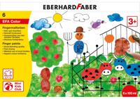 Vingerverf Eberhard Faber 6x100ml geel/rood/blauw/groen/wit/zwart - thumbnail
