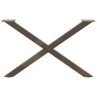 Salontafelpoten 2 st X-vormig 70x(42-43) cm staal naturel - thumbnail