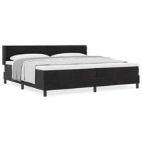 Boxspringbed met Matras Zwart 100x200 cm Fluweel Zwart - thumbnail