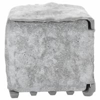 VidaXL Tuinstopcontact met grondpin lichtsensor 4-wegs steenlook grijs - thumbnail