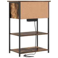 Nachtkastje Gerookt eiken 55 x 31 x 76 cm Bewerkt hout - thumbnail