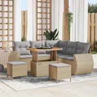 Tuinbankenset 8 pcs Beige poly rattan - thumbnail