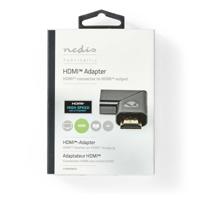 Nedis CVTB34903GY Hdmi™-adapter Hdmi Male / Hdmi™ Connector Hdmi Female / Hdmi™ Output Verguld Links Gehoekt Aluminium Gunmetal 1 Stuks Cover Window Box - thumbnail