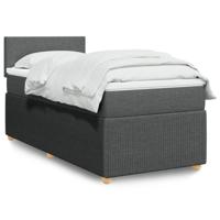 Boxspring met matras stof donkergrijs 80x200 cm - thumbnail
