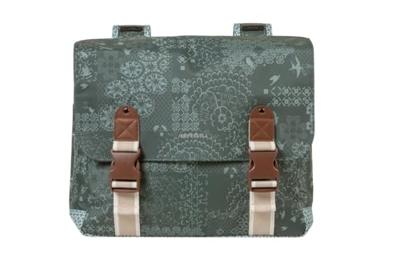 Basil bohème dubbele fietstas - waterafstotend - polyester - groen - 35l