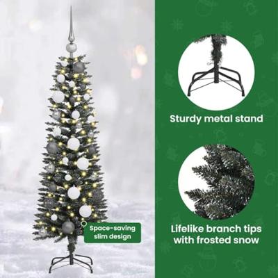 VidaXL Kunstkerstboom met 150 led groen 120 cm pvc en plastic en staal
