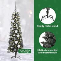 VidaXL Kunstkerstboom met 150 led groen 120 cm pvc en plastic en staal - thumbnail