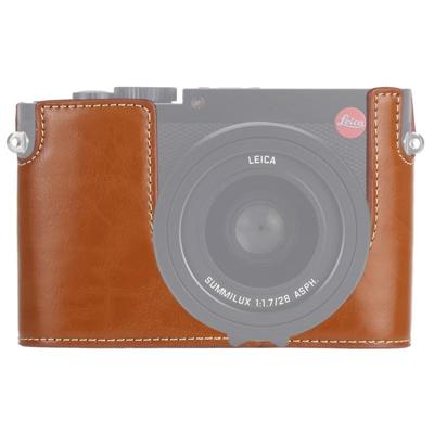 1/4 inch draad PU lederen camera half Case Base voor Leica Q (Typ 116) (bruin)