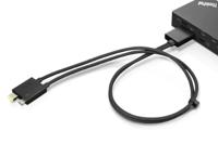 Split Cable - Thunderbolt-kabel (M) (M) - Thunderbolt 3 - 67 cm - zwart - CRU - voor ThinkPad L13 Gen 2; L13 Yoga Gen 2; P17 Gen 2; T14 Gen 2; T15g Gen 2; X1 Extreme Gen 4 - thumbnail
