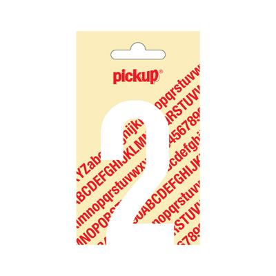 Plakcijfer Nobel 90 mm wit 2 Pickup - Pickup