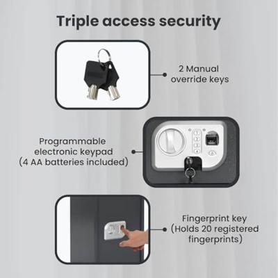 VidaXL Digitale kluis met slot donkergrijs 35 x 31 x 50 cm staal