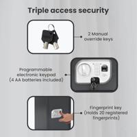 VidaXL Digitale kluis met slot donkergrijs 35 x 31 x 50 cm staal - thumbnail