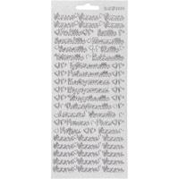 Creativ Company Stickers, onnea/aidille, vel 10x23 cm, zilver, 1 vel - thumbnail