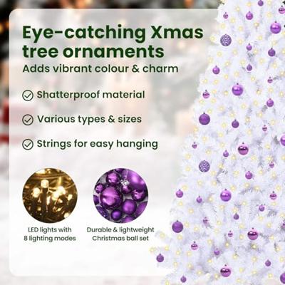 Kunstkerstboom met 300 LED Wit 210 cm PVC en staal