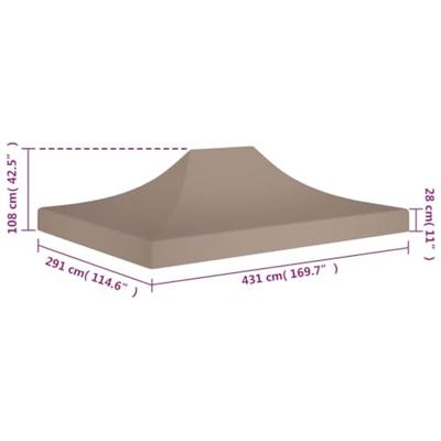 VidaXL Partytentdak 270 g/m² 4,5x3 m taupe - thumbnail