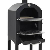 Pizzaoven op houtskool met terracotta pizzasteen - thumbnail