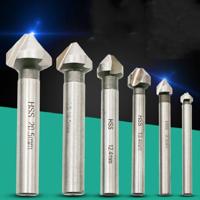 6 in 1 90 graden drie-kant Afschuining mes houtbewerking frezen Cutter Afschuining machine gat opener pakket: ijzeren doos (witte diamant) - thumbnail