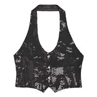 Glittervest zwart vrouw - thumbnail