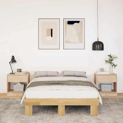 Bedframe zonder matras 120x190 cm massief hout eiken
