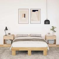 Bedframe zonder matras 120x190 cm massief hout eiken - thumbnail