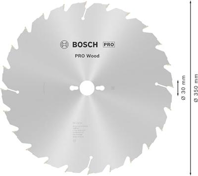 Bosch Professional Cirkelzaagblad voor Hout | PRO Wood | Ø 350mm Asgat 30mm 24T - 2608640702 Bosch Professional Cirkelzaagblad voor Hout | PRO Wood | Ø 350mm Asgat 30mm 24T - 2608640702