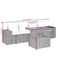 5-delige Loungeset met kussens poly rattan beige - thumbnail