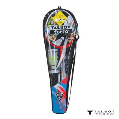 Badmintonset - TALBOT TORRO - 4 Fighter - 4 rackets - Multifilament bespanning met ogen - 3 synthetische shuttlecocks