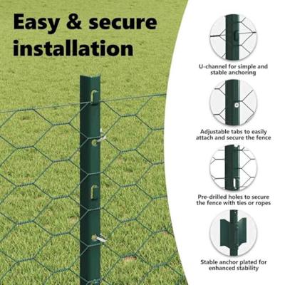VidaXL Hek met paal groen 1 x 25 m staal