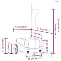 Fietstrailer 30 kg ijzer zwart en grijs - thumbnail