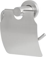 Saqu Steel toiletrolhouder met klep RVS - thumbnail