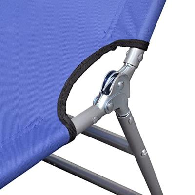Ligbed inklapbaar met hoofdkussen gepoedercoat staal blauw - thumbnail