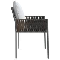 Tuinstoelen 4 st met kussens 54x61x83 cm poly rattan bruin - thumbnail