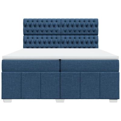 Boxspring met matras stof blauw 140x200 cm