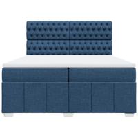 Boxspring met matras stof blauw 140x200 cm - thumbnail