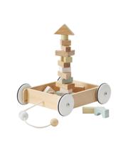 Kid's Concept blokkenwagen junior 38,5 cm hout naturel 21 delig - thumbnail