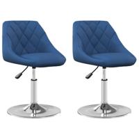 Eetkamerstoelen draaibaar 2 st fluweel blauw - thumbnail