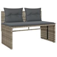 4-delige Loungeset met kussens poly rattan grijs - thumbnail