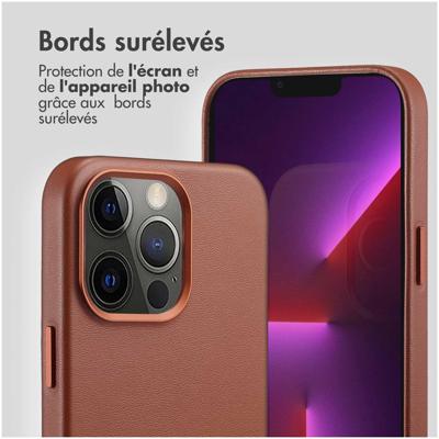 Accezz MagSafe Leather Backcover iPhone 13 Pro Telefoonhoesje Bruin Accezz MagSafe Leather Backcover iPhone 13 Pro Telefoonhoesje Bruin