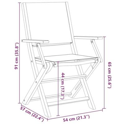 Tuinstoelen 2 st bladpatroon massief acaciahout en stof - thumbnail