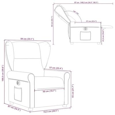 Fauteuil verstelbaar elektrisch stof donkerbruin