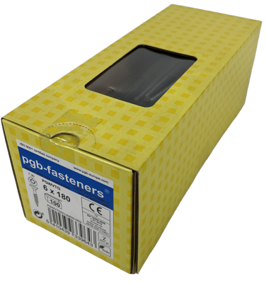 pgb-fasteners Spaanplaatschroef VZK-T Deeldraad Snijpunt Verzonken kop Ø6,0x180 Zn TX30 | 100 st | PGWVTG001006001802