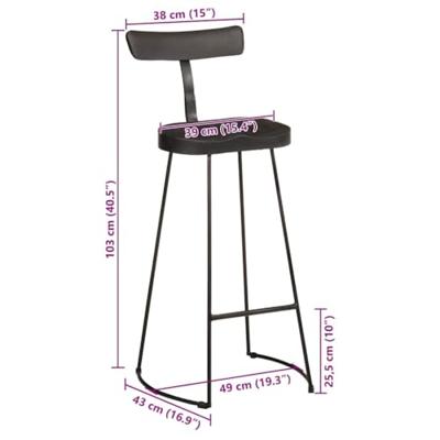 Barkrukken 2 st 49x43x103 cm massief mangohout zwart Barkrukken 2 st 49x43x103 cm massief mangohout zwart