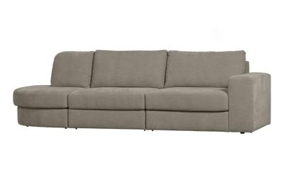 vtwonen 2,5-zits Bank 'Family' Ronding Links, Woven, kleur Warm Grijs